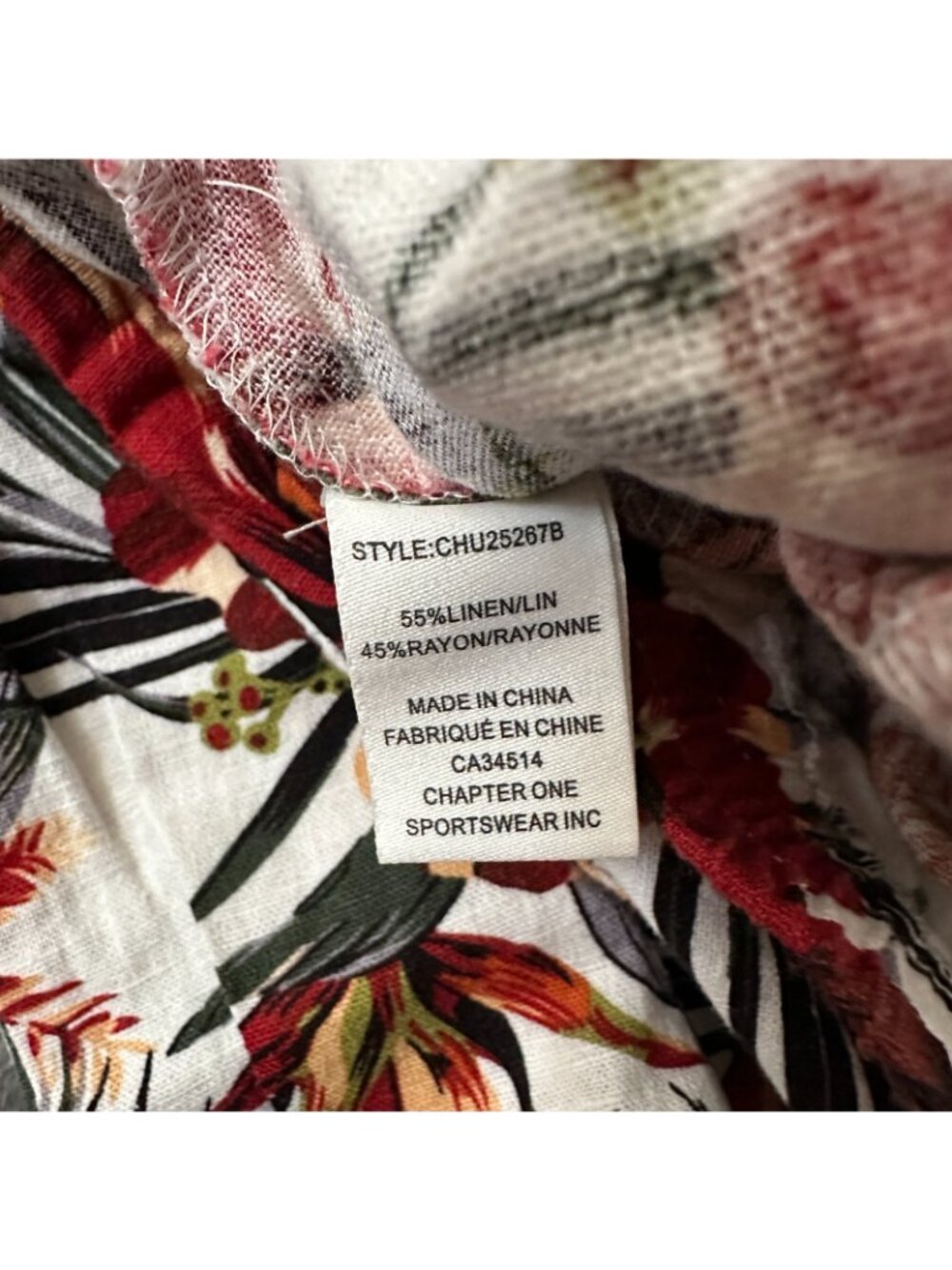 NWT Haven + Blair Linen Rayon Pull On Wide Leg Pants SMALL Tropical - Picture 4 of 6